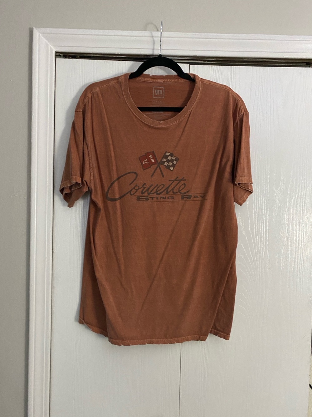 Corvette Sting Ray Graphic Tee - Rust Orange Short Sleeve Shirt